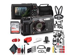 Olympus Tough TG-6 Waterproof Camera (Black) - Action Bundle - With 50 Piece Accessory Kit + Extra Battery + Float Strap + Sandisk 64GB Ultra Memory Card + Padded Case + More Olympus Tough TG-6 Waterproof Camera (Black) - Action Bundle - With 50 Piece Accessory Kit + Extra Battery + Float Strap + Sandisk 64GB Ultra Memory Card + Padded Case + More