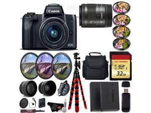 Canon EOS M50 Mirrorless Digital Camera with 15-45mm Lens + UV FLD CPL Filter Kit + 4 PC Macro Kit + Wide Angle & Telephoto Lens + Camera Case + Tripod + Card Reader - International Version Canon EOS M50 Mirrorless Digital Camera with 15-45mm Lens + UV FLD CPL Filter Kit + 4 PC Macro Kit + Wide Angle & Telephoto Lens + Camera Case + Tripod + Card Reader - International Version