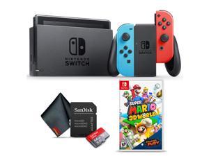 Nintendo Switch Neon BlueRed with Super Mario 3D World  Bowsers Fury Game