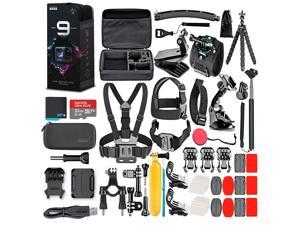 GoPro HERO9 Black with 32GB Card & 50 Piece Accessory Kit - Loaded Bundle