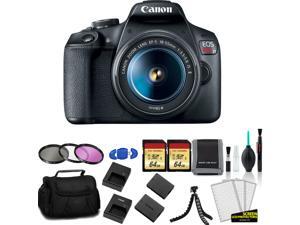 Canon EOS Rebel T7 EF-S 18-55mm IS II Kit with 2x 64GB Memory Card + Extra Battery and Charger + More - International Model Canon EOS Rebel T7 EF-S 18-55mm IS II Kit with 2x 64GB Memory Card + Extra Battery and Charger + More - International Model