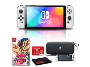 Nintendo Switch OLED White with Pokemon Shield 128GB Card and More