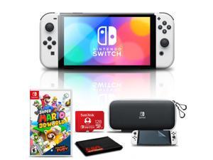 Nintendo Switch OLED White with Super Mario 3D World  Bowsers Fury 128GB Card and More