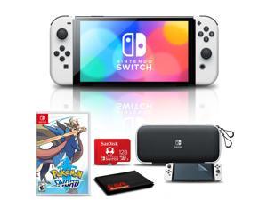 Nintendo Switch OLED White with Pokemon Sword 128GB Card and More
