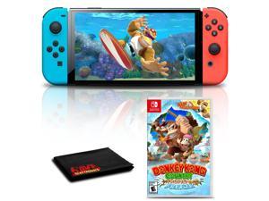 Nintendo Switch OLED Neon Blue/Red with Donkey Kong Country Tropical Freeze Game