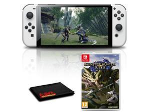 Nintendo Switch OLED White with Monster Hunter Rise Game