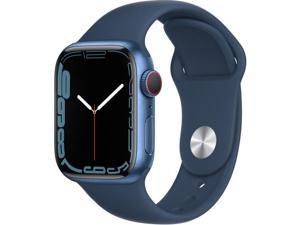 Apple Watch Series 7 GPS + Cellular, 41mm Blue Aluminum Case with Abyss Blue Sport Band - Regular