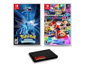 Pokemon Brilliant Diamond and Mario Kart 8 Deluxe - Two Pack Game Bundle For Nintendo Switch