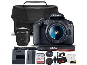 Canon EOS Rebel T7 DSLR Camera with 18-55mm Lens Starter Bundle  + Includes: EOS Bag +  Sandisk Ultra 64GB Card + Clean and Care Kit + More