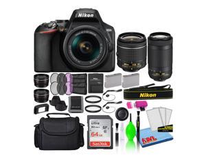 Nikon D3500 Digital Camera with Dual Lenses (1588) + 64GB Card + Case/Bag (Intl)