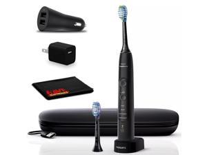 Philips Sonicare ExpertClean 7500 Electric Toothbrush (Black) with USB Adapters