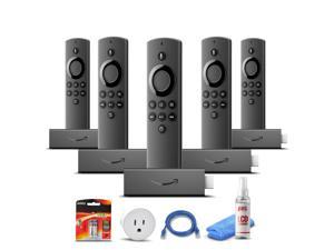 (5) Amazon Fire TV Stick Lite with Alexa Voice Remote (1st Gen) - Black + WiFi Smart Plug + Ethernet Cable + 2x AAA Batteries + LCD Cleaner