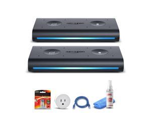 (2) Amazon Echo Auto Smart Speaker with Alexa - Black + WiFi Smart Plug + Ethernet Cable + 2x AAA Batteries + LCD Cleaner