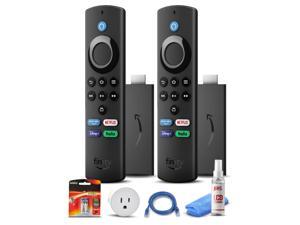 2 Amazon Fire TV Stick Lite with Alexa Voice Remote 2nd Gen  Black  WiFi Smart Plug  Ethernet Cable  2x AAA Batteries  LCD Cleaner