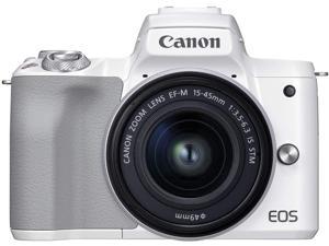 Canon EOS M50 Mark II + EF-M 15-45mm is STM Kit White (International Model)