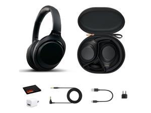 Sony WH1000XM4 Wireless Noise Canceling Overhead Headphones with Mic for PhoneCall Voice Control With USB Wall Adapter and MicroFiber Cleaning Cloth Bundle