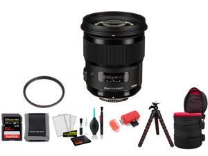 Sigma 50mm f14 DG HSM Art Lens for Nikon F with 64GB Memory Card  UV Filter Tripod and More International Model