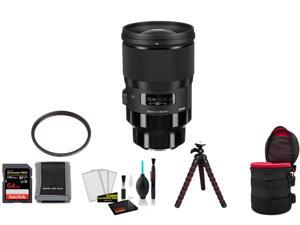Sigma 28mm f14 DG HSM Art Lens Sony E with 64GB Memory Card and UV Filter