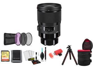Sigma 28mm f14 DG HSM Art Lens Sony E with 128GB Memory Card and Filter Kit