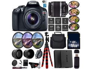 Canon EOS Rebel T6 DSLR Camera with 1855mm IS II Lens  UV FLD CPL Filter Kit  4 PC Macro Kit  Wide Angle  Telephoto Lens  Camera Case  Tripod  Card Reader  Bundle Intl Model