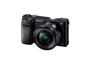 Refurbished Sony Alpha a6000 Mirrorless Digitial Camera 24.3MP SLR Camera with 3.0-Inch LCD (Black) w/ 16-50mm Power Zoom Lens