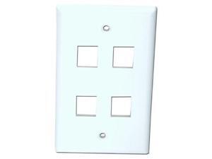 4PORT WHITE KEYSTONE WALL PLATE 4PORT WHITE KEYSTONE WALL PLATE