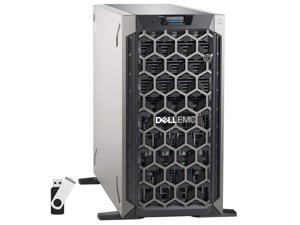 Dell PowerEdge T340 Tower Server Bundle with 16GB USB Flash Drive, 4 Bay, Intel Xeon E-2124 Quad-Core 3.3GHz 8MB, 64GB DDR4 RAM, 32TB (4 x 8TB) HDD, PERC S140 RAID, Single PSU