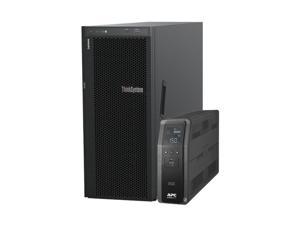 Lenovo ThinkSystem ST550 Tower Server Bundle with UPS Battery Backup, 2 x Intel Xeon Silver 4210, 128GB DDR4, 2TB SSD, 24TB HDD, RAID, Matrox G200 Graphics