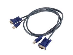 USB 2.0 KVM Switch 15-pin Standard VGA+USB A To B Cables Computer Printer Monitor Adapter Converter USB 2.0 KVM Switch 15-pin Standard VGA+USB A To B Cables Computer Printer Monitor Adapter Converter