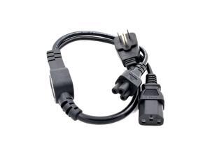 2 in 1 Flat Nema 5-15P Plug to IEC 320 C13 C5 Y Splitter Power Cord/Cable About 30CM 2 in 1 Flat Nema 5-15P Plug to IEC 320 C13 C5 Y Splitter Power Cord/Cable About 30CM