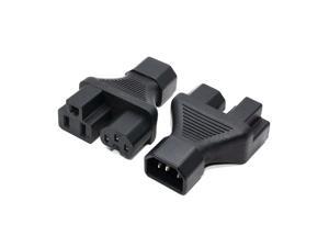 IEC 320 C14 male to Nema 5-15R +C15 Power adapter C14 to US femlae & C13 Y split power adapter AC PLUG CONVERTER IEC 320 C14 male to Nema 5-15R +C15 Power adapter C14 to US femlae & C13 Y split power adapter AC PLUG CONVERTER