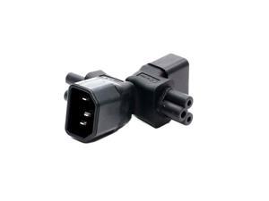 IEC 90 Degree Adapter 3 Poles Male C14 to Micky C5 Up Direction Angled Extension Power Adapter IEC 90 Degree Adapter 3 Poles Male C14 to Micky C5 Up Direction Angled Extension Power Adapter