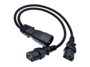 Power Y Type Splitter Adapter Cable Single IEC 320 C14 Male to Dual C13 Female Short Cord for Computer host display Power Y Type Splitter Adapter Cable Single IEC 320 C14 Male to Dual C13 Female Short Cord for Computer host display