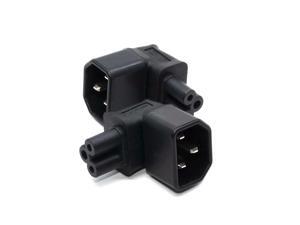 2 PCS IEC 320 3 Poles Male C14 to Micky C5 Up Direction Angled Extension Power Adapter IEC320 C14 to C5 Power Plug Adapter Converter 2 PCS IEC 320 3 Poles Male C14 to Micky C5 Up Direction Angled Extension Power Adapter IEC320 C14 to C5 Power Plug Adapter Converter