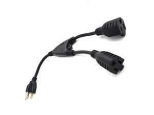 USA 3Pin Male To Double Female Power Adaptor Cable,US Y Type Splitter Power Adapter Cord, 5-15P to 2X 5-15R USA 3Pin Male To Double Female Power Adaptor Cable,US Y Type Splitter Power Adapter Cord, 5-15P to 2X 5-15R