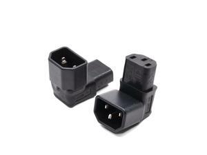 IEC 320 C14 to C13 Right Angle AC Adapter, IEC 3Pole Male to Female 90Degree Down Angle AC converter IEC 320 C14 to C13 Right Angle AC Adapter, IEC 3Pole Male to Female 90Degree Down Angle AC converter