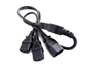 IEC 320 C14 to 2 x C13 Y Splitter Cord, IEC 320 Male to 2 Female Adapter 250V 10A 1M IEC 320 C14 to 2 x C13 Y Splitter Cord, IEC 320 Male to 2 Female Adapter 250V 10A 1M