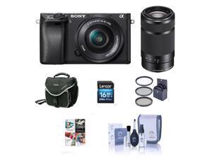 Sony Alpha A6000 Mirrorless w/16-50mm & 55-210mm OSS Lenses Black W/Free Acc Kit Sony Alpha A6000 Mirrorless w/16-50mm & 55-210mm OSS Lenses Black W/Free Acc Kit