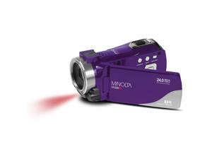 Minolta MN220NV Full HD 24MP 3" Touchscreen Night Vision Wi-Fi Camcorder, Purple