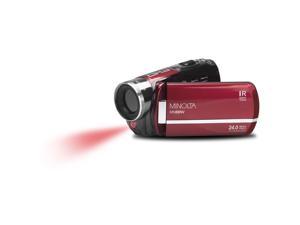 Minolta MN88NV Full HD 24MP 3" Touchscreen Night Vision Camcorder, Red #MN88NV-R