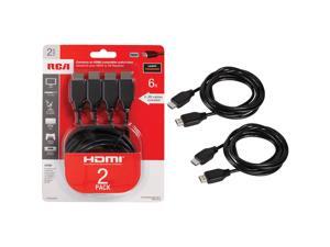 RCA VH26HHR 6ft HDMI(R) Cable, 2pk RCA VH26HHR 6ft HDMI(R) Cable, 2pk