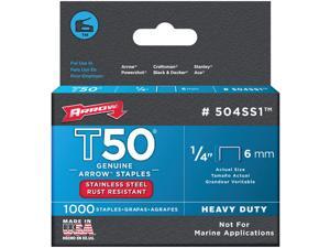 Arrow T50 Heavy-Duty Stainless Steel Staple, 1/4 In. (1000-Pack) 504SS1 Arrow T50 Heavy-Duty Stainless Steel Staple, 1/4 In. (1000-Pack) 504SS1