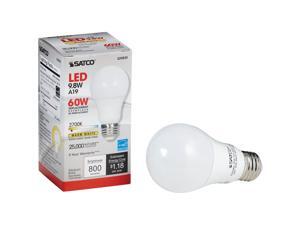 Satco 60W Equivalent Warm White A19 Medium Dimmable LED Light Bulb S29835 Satco 60W Equivalent Warm White A19 Medium Dimmable LED Light Bulb S29835