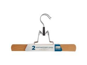 Homz Smart Solutions Lacquered Wood Pant/Skirt Hanger (2-Pack) 86520100.2.20 Homz Smart Solutions Lacquered Wood Pant/Skirt Hanger (2-Pack) 86520100.2.20