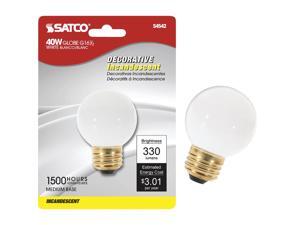 Satco 40W Frosted Medium G16.5 Incandescent Globe Light Bulb S4542 Satco 40W Frosted Medium G16.5 Incandescent Globe Light Bulb S4542