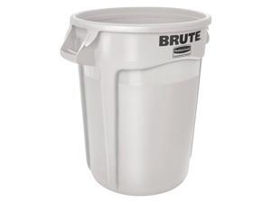 Rubbermaid Commercial Products 20 gal., Round, Trash Can, Plastic, White Rubbermaid Commercial Products 20 gal., Round, Trash Can, Plastic, White