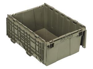 Attached Lid Container, Gray, 9-5/8"H x 21-1/2"L x 15-1/4"W, 1EA