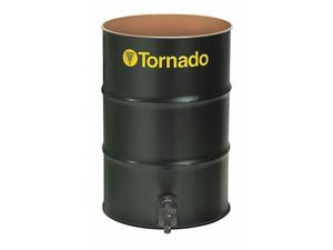 TORNADO 95944 Vacuum Drum,Open Head,55 gal,Steel,Black