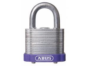 Abus Alike-Keyed Padlock, Open Shackle Type, 3/4" Shackle Height, Purple 19334 Abus Alike-Keyed Padlock, Open Shackle Type, 3/4" Shackle Height, Purple 19334