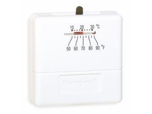 Honeywell Low V Mechanical Tstat, 50 to 90F, White White T812A1002 Honeywell Low V Mechanical Tstat, 50 to 90F, White White T812A1002